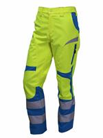 Pantalone VAM - BARGYSTRETCH Ripstop - Giallo HV / Ciano
