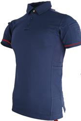 Polo M/C KEN - PIQUET VISIBILY - Blu Notte / Rosso HV