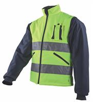 Softshell SILU PT - RAINTEX2L-PU - Giallo HV / Blu Navy
