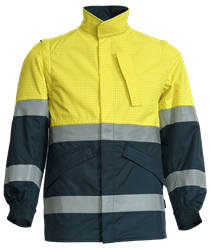 Softshell MAK PT - DECA2L-PU - Giallo HV / Blu Navy