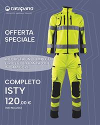 Completo ISTY - BARGYSTRETCH Ripstop - Giallo HV / Blu
